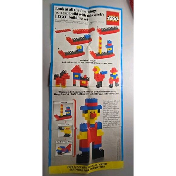 Lego 1986 McDonald’s Happy Meal 3 Sets with Instructions + extra pieces SH4 - Picture 6 of 16
